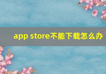 app store不能下载怎么办